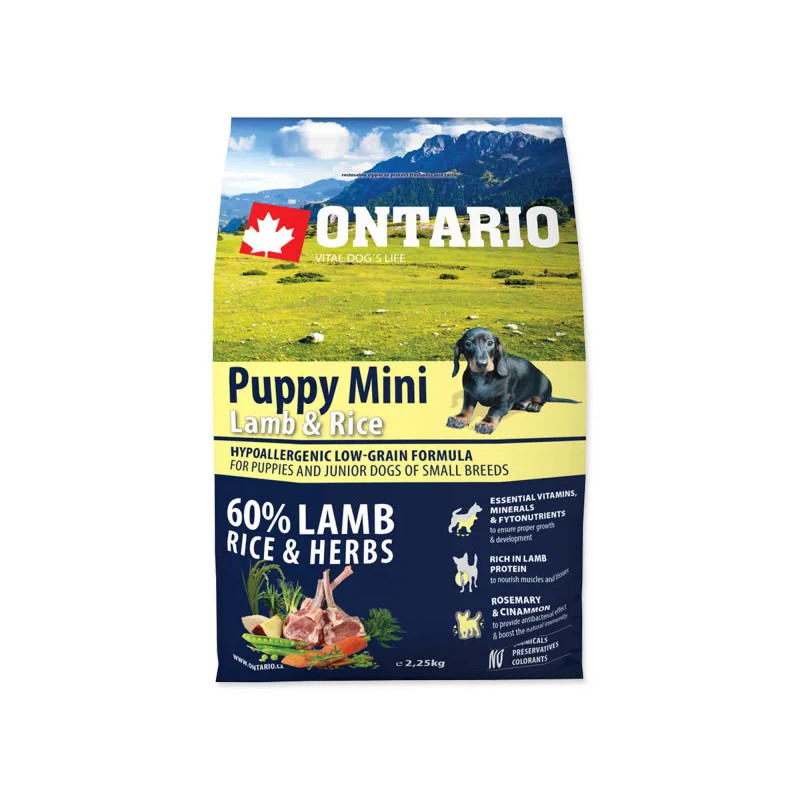 ONTARIO Puppy Mini Lamb & Rice 2,25 kg