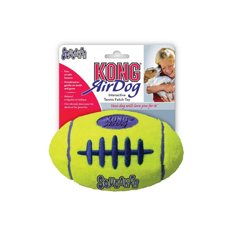 Hračka Kong Dog Airdog Ragbyový míček s pískátkem tenis, vulkanizovaná guma, M