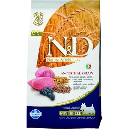 Farmina N&D dog AG adult mini, jehněčí, špalda, oves a borůvka 2,5 kg