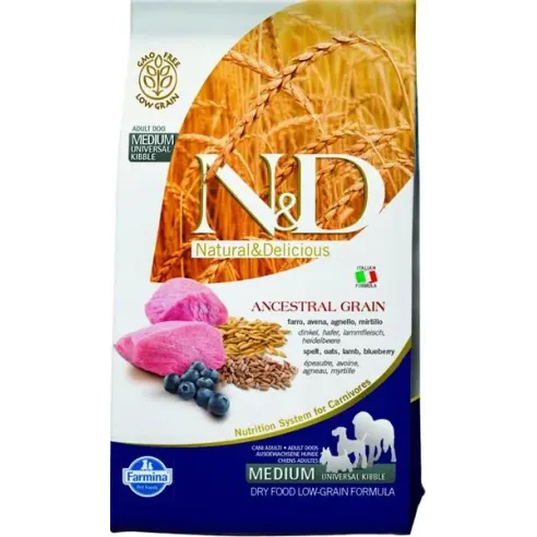 Farmina dog AG adult medium, jehněčí, špalda, oves & borůvka 2,5 kg