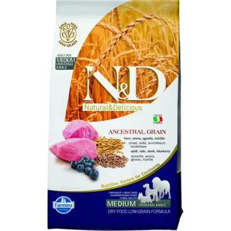 Farmina dog AG adult medium, jehněčí, špalda, oves & borůvka 2,5 kg