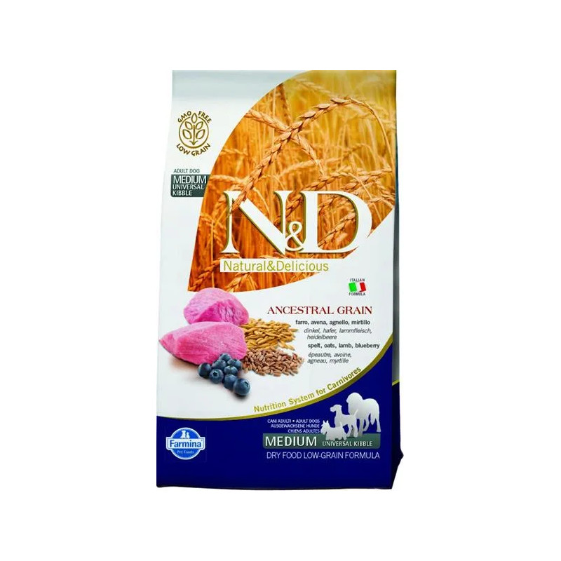 Farmina dog AG adult medium, jehněčí, špalda, oves & borůvka 2,5 kg