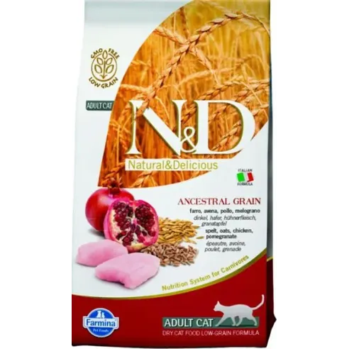 Farmina N&D cat AG adult, kuře, špalda, oves a granátové jablko 1,5 kg
