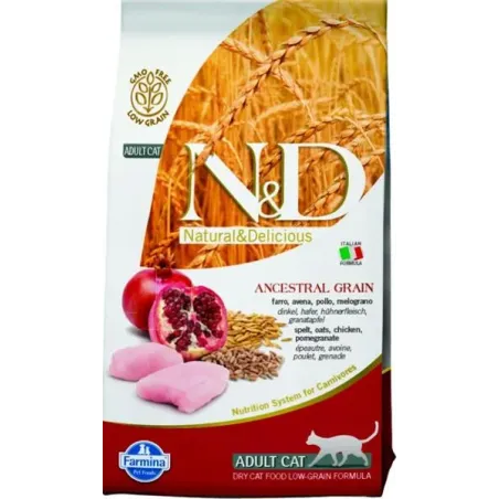Farmina N&D cat AG adult, kuře, špalda, oves a granátové jablko 1,5 kg