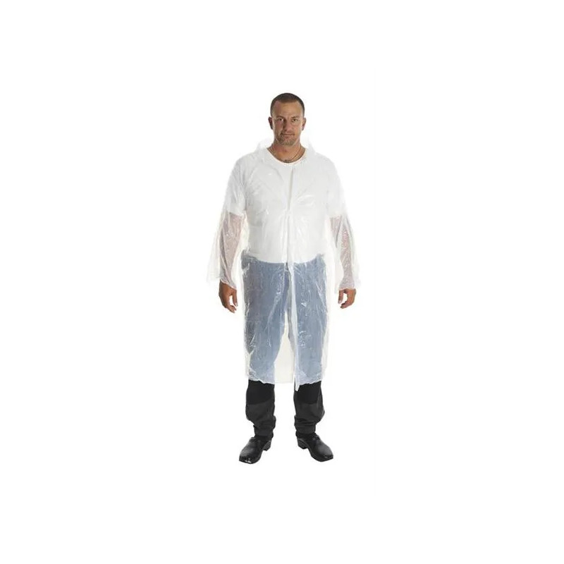 Plášť igelitový KRUTEX jednorázový, délka 120 cm, bílý