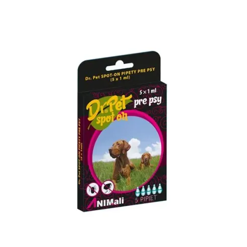Dr.Pet spot-on pipety pro psy 5 x 1 ml (spot-on odpuzovač klíšťat a blech pro psy)