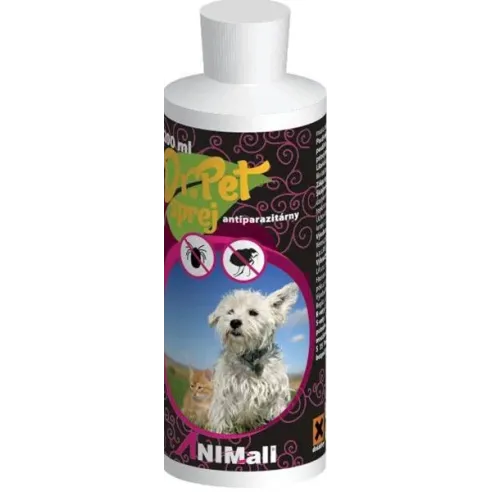 Sprej Dr.Pet antiparazitární s repelentním účinkem pro psy a kočky 200 ml (sprej proti klíšťatům a blechám pro psy a kočky)