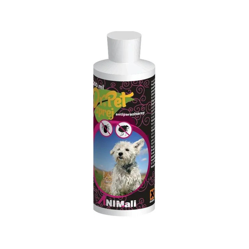 Sprej Dr.Pet antiparazitární s repelentním účinkem pro psy a kočky 200 ml (sprej proti klíšťatům a blechám pro psy a kočky)