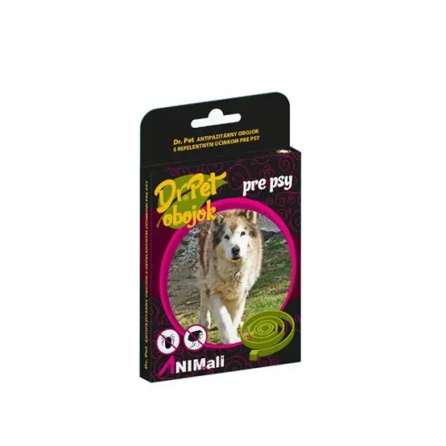 Obojek Dr.Pet pro psy 75 cm antiparazitní ČERVENÝ s repelentním účinkem (obojek proti klíšťatům a blechám pro psy).