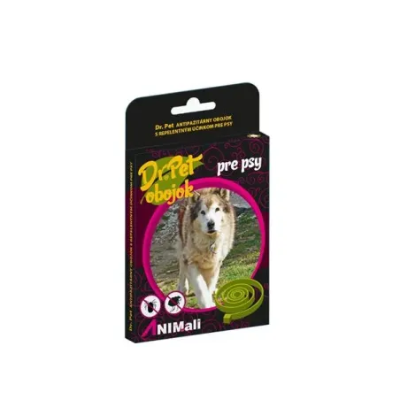 Obojek Dr.Pet pro psy 75 cm antiparazitní ČERVENÝ s repelentním účinkem (obojek proti klíšťatům a blechám pro psy).