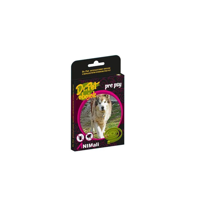 Obojek Dr.Pet pro psy 75 cm antiparazitní ČERVENÝ s repelentním účinkem (obojek proti klíšťatům a blechám pro psy).