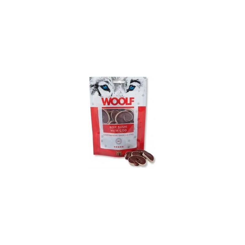 Pamlsek Woolf Dog Beef Sushi & Codfish 100 g