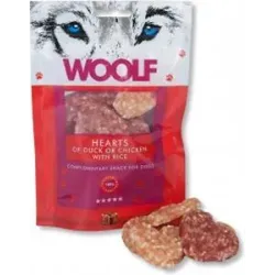 Pamlsok Woolf Dog Duck & Chicken Hearts 100 g