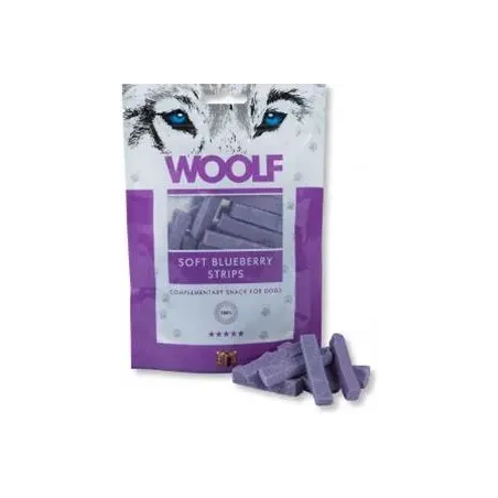 Pamlsek Woolf Dog Blueberry & Chicken Soft Strips 100 g