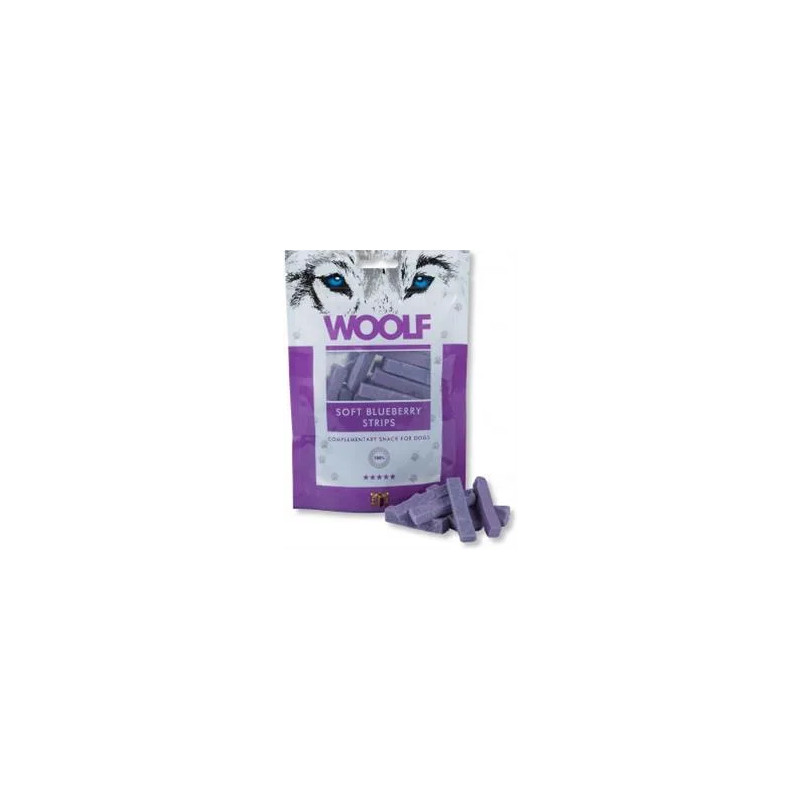 Pamlsek Woolf Dog Blueberry & Chicken Soft Strips 100 g