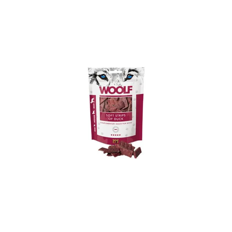 Pamlsek Woolf Dog Duck Soft Strips 100 g