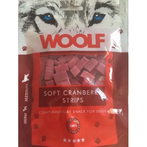 Pamlsek Woolf Dog Cranberry Soft Strips 100 g