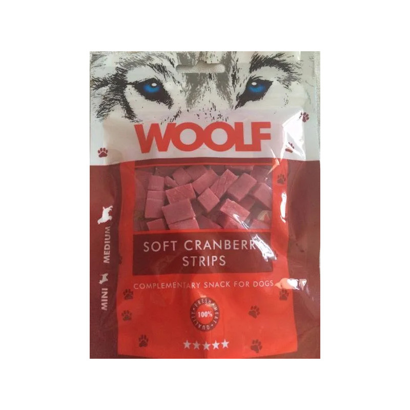Pamlsek Woolf Dog Cranberry Soft Strips 100 g