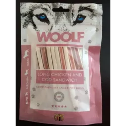 Pamlsok Woolf Dog Chicken & Codfish Soft Sandwich LONG 100 g