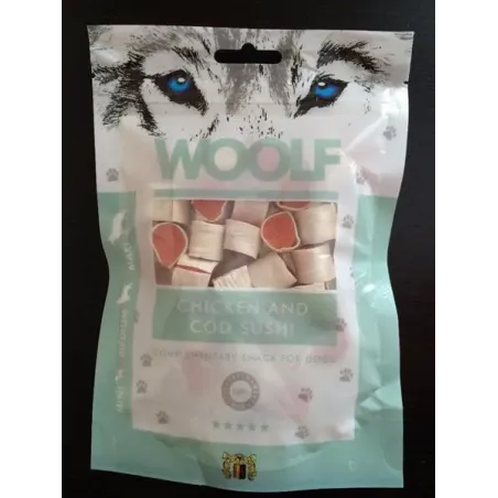 Pamlsek Woolf Dog Chicken & Codfish sushi 100 g