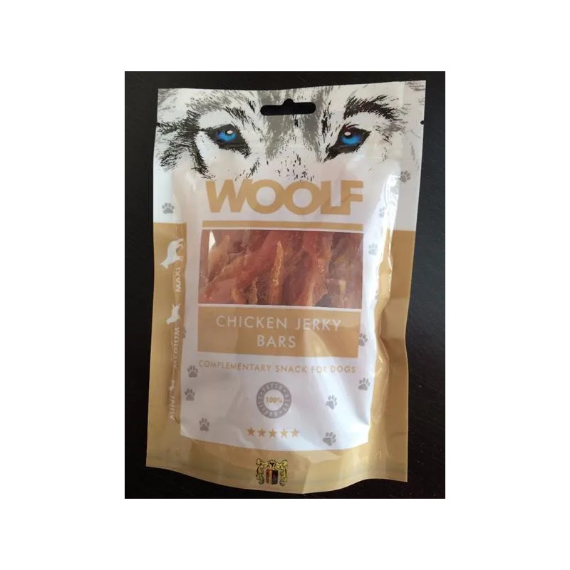 Pamlsek Woolf Dog Chicken Jerky Bars 100 g