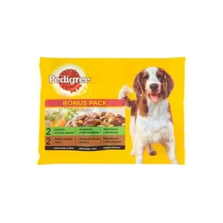 Mars PEDIGREE kapsička dog ADULT Multipack HD s králíkem & krůtou a mrkví ve šťávě 4 x 100 g