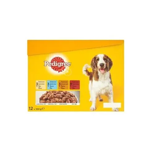 Mars PEDIGREE kapsička dog ADULT Multipack kuře&jehně&drůbež&hovězí v želé 12 x 100 g