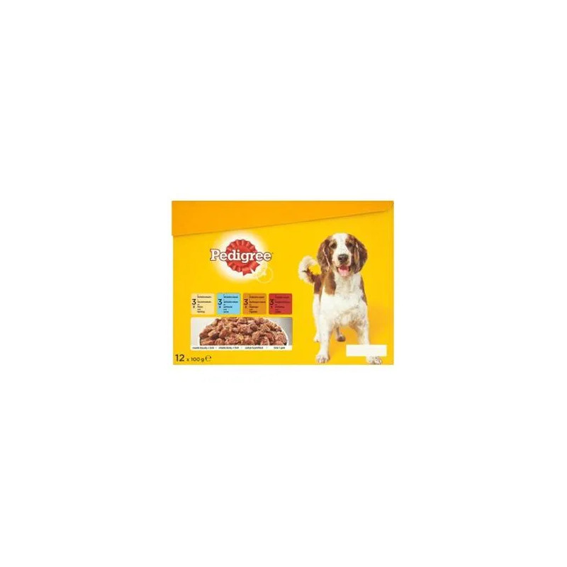 Mars PEDIGREE kapsička dog ADULT Multipack kuře&jehně&drůbež&hovězí v želé 12 x 100 g
