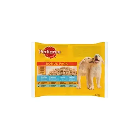Mars PEDIGREE kapsička pro psy JUNIOR Multipack kuře a rýže v želé, hovězí a rýže v želé 4 x 100 g
