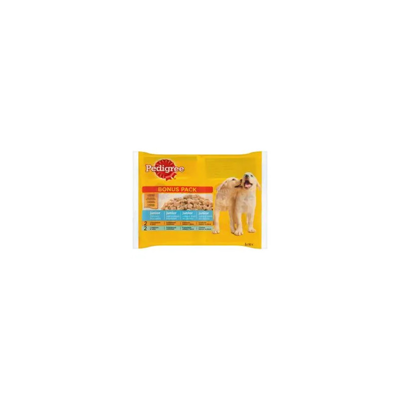 Mars PEDIGREE kapsička pro psy JUNIOR Multipack kuře a rýže v želé, hovězí a rýže v želé 4 x 100 g