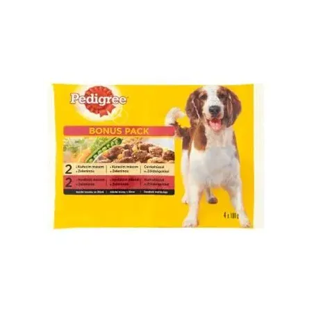 Mars PEDIGREE kapsička dog ADULT Multipack kuře&zelenina a hovězí&zelenina ve šťávě 4 x 100 g