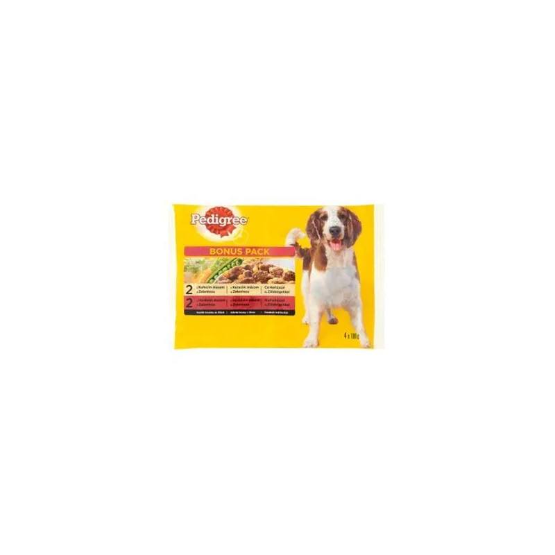 Mars PEDIGREE kapsička dog ADULT Multipack kuře&zelenina a hovězí&zelenina ve šťávě 4 x 100 g
