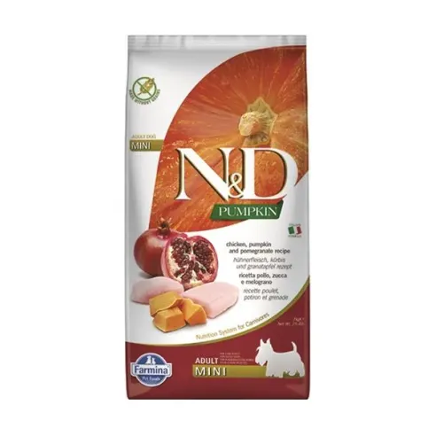 Farmina N&D dog PUMPKIN (GF) adult mini, kuře a granátové jablko 7 kg
