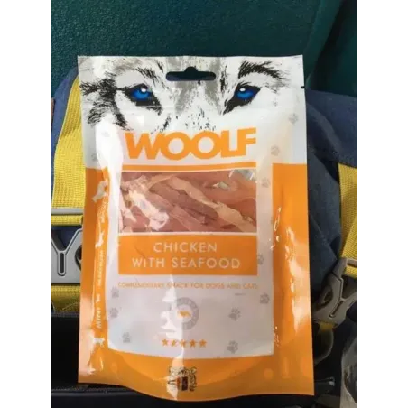 Pamlsek Woolf Dog/Cat Chicken and Seafood 100 g
