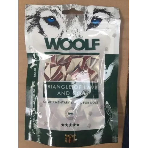 Pamlsek Woolf Dog Lamb and Cod Triangle 100 g