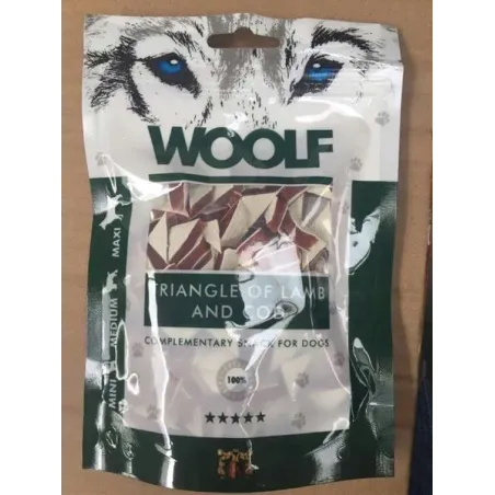 Pamlsek Woolf Dog Lamb and Cod Triangle 100 g