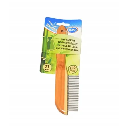 Hřeben DUVO+ vyčesávač 21 zubů bambus 21 cm