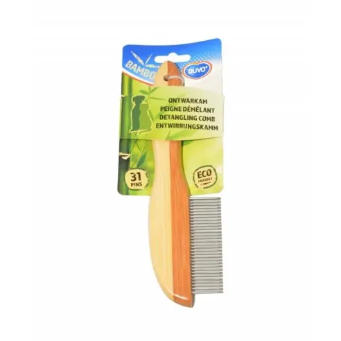 Hřeben DUVO+ vyčesávač 31 zubů bambus 21 cm