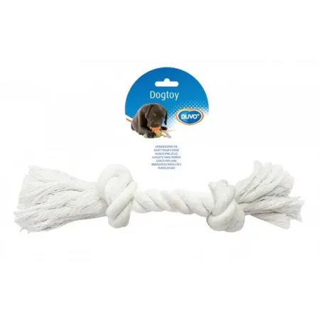 Hračka DUVO+ Lano s 2 uzly na tahání bílá XLarge 37 cm