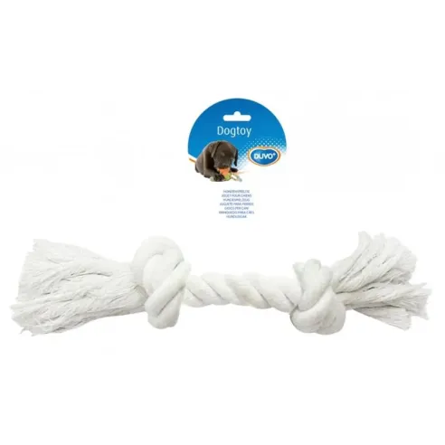 Hračka DUVO+ Lano s 2 uzly na tahání bílá XXLarge 45 cm