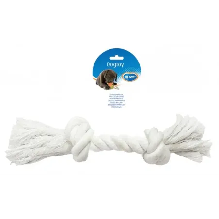 Hračka DUVO+ Lano s 2 uzly na tahání bílá XXLarge 45 cm