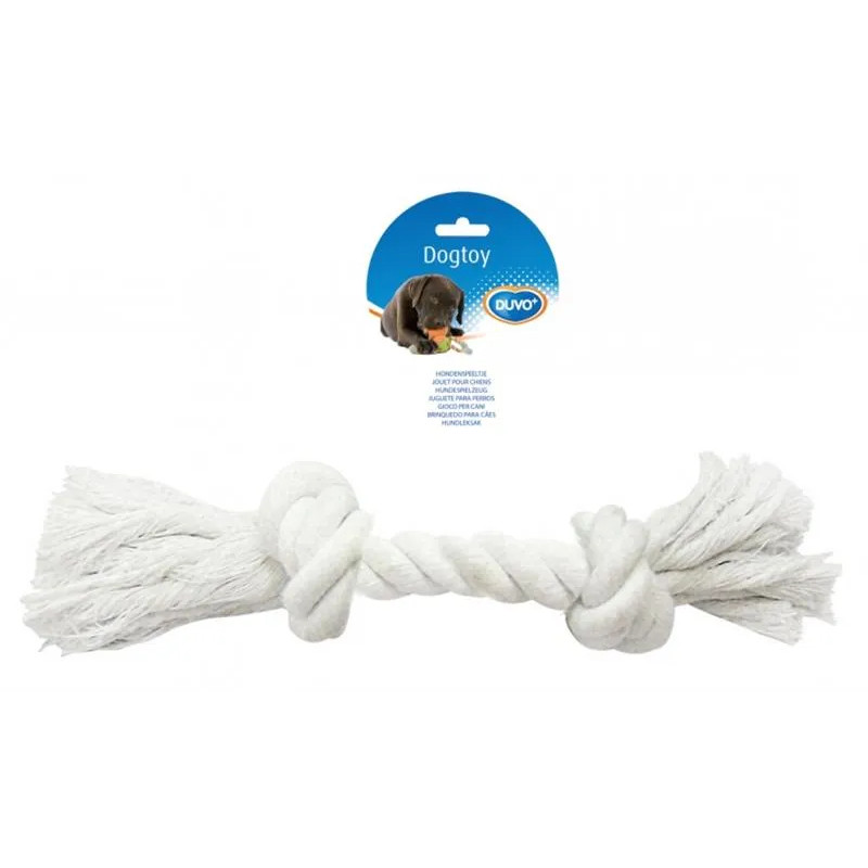 Hračka DUVO+ Lano s 2 uzly na tahání bílá XXLarge 45 cm