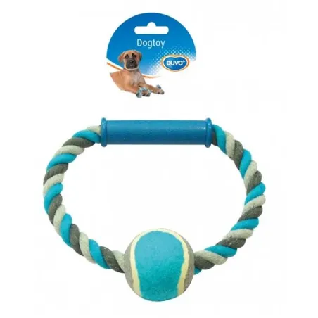 Hračka DUVO+ Kruh bavlna s tenisovým míčkem 18 cm