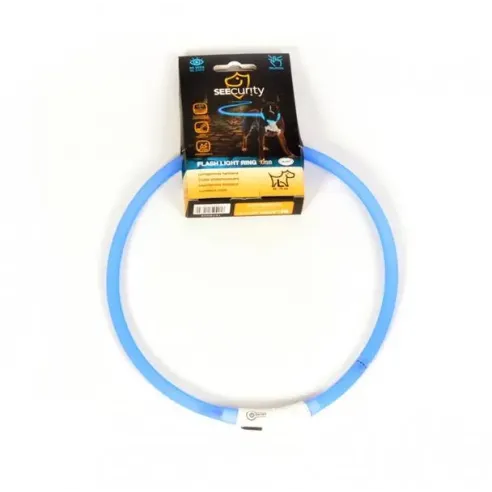 Obojek DUVO+ LED Svítící pes modrý silikonový 45 cm