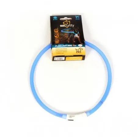 Obojek DUVO+ LED Svítící pes modrý silikonový 45 cm
