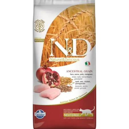 Farmina N&D kočka AG dospělá, kastrovaná, kuře, špalda, oves