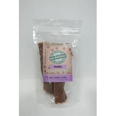 Pamlsek Dr. Animal kachní masové proužky 80g