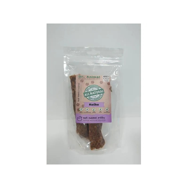 Pamlsek Dr. Animal kachní masové proužky 80g
