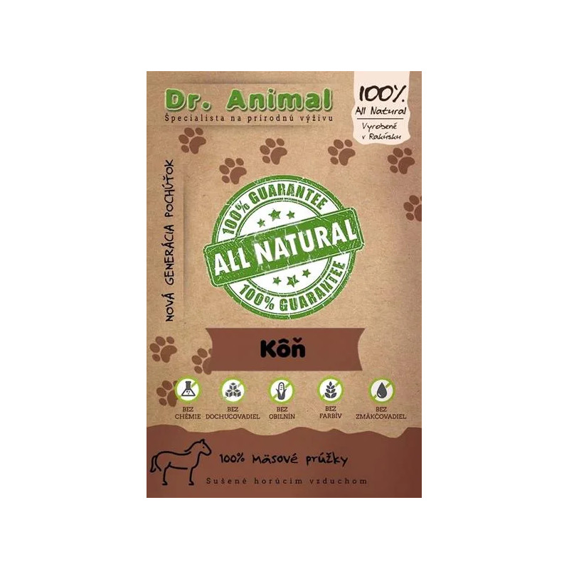 Pamlsek Dr. Animal kůň maso proužky 80g