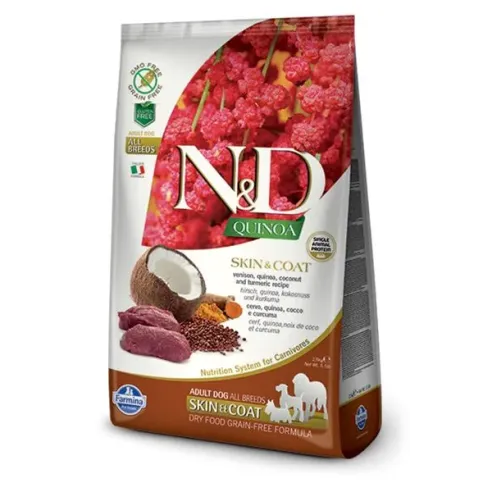 Farmina N&D dog QUINOA (GF) adult všechna plemena, kůže & srst, zvěřina 2,5 kg